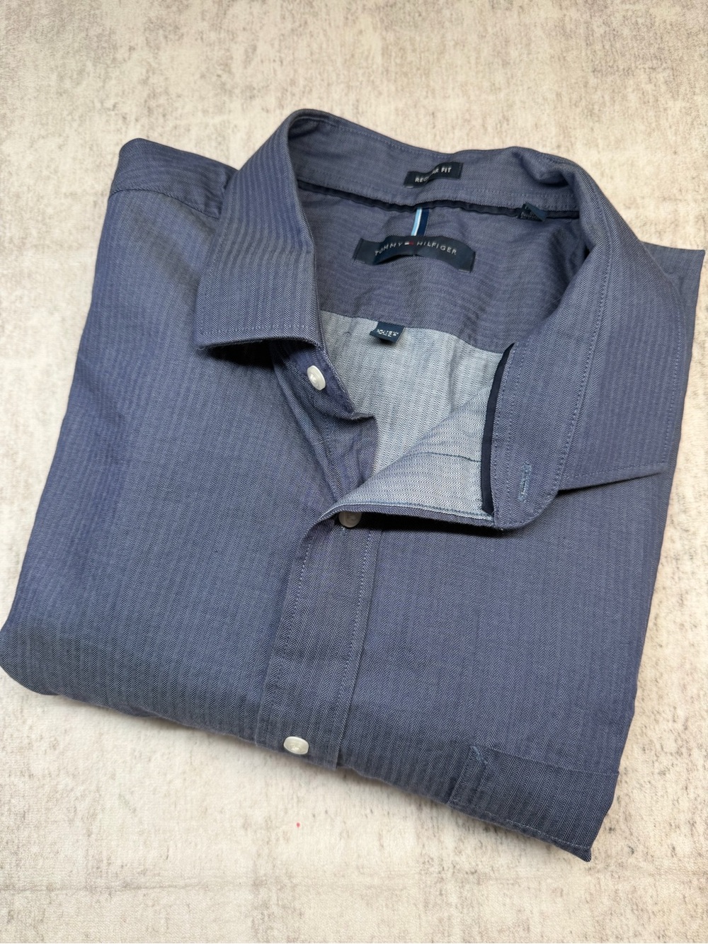 Tommy Hilfiger Men's Slate Blue Long-Sleeve Button-Down Shirt, NWOT, Size 2XL